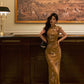 Cheongsam dress women summer new design mermaid long party dress      S5579
