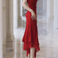 elegant red mermaid party dress, engagement dress    S6042