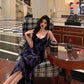Velvet suspender dress summer new butterfly mermaid party dress    S5609