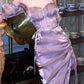 Birthday dress purple off-shoulder dress for women     S5733