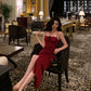 Red halter neck suspender dress mermaid dress      S5551