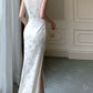 New Chinese style satin jacquard long party dress      S5972