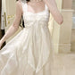 White embroidered fairy seaside holiday dress evening dress    S5951