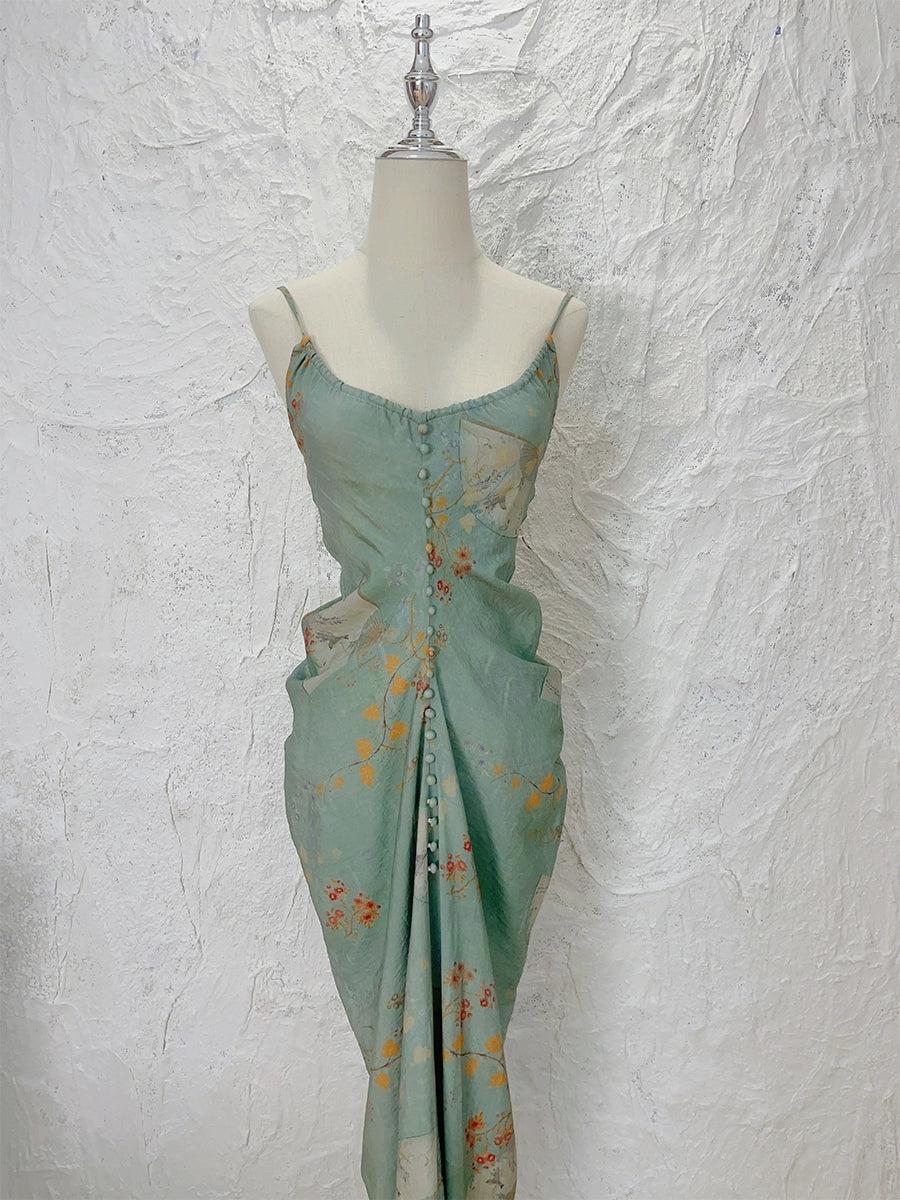 retro new backless long party dress         S6029