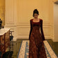 New style velvet splicing dress party dress    S5523