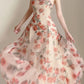 Birthday dress luxury seaside vacation halter neck suspender floral dress summer new style    S5841