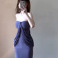 Purple sexy strapless dress for women long mermaid party dress      S5870