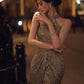 Evening dress sequins sexy halter neck suspender dress   S5826