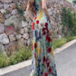spaghetti straps flower dress new long party dress    S6055