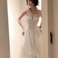 sexy white suspender dress     S5776