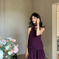 Purple halter neck dress summer party dress     S5725
