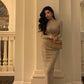 Gentle style long-sleeved knitted dress for women pleated party dress     S5587