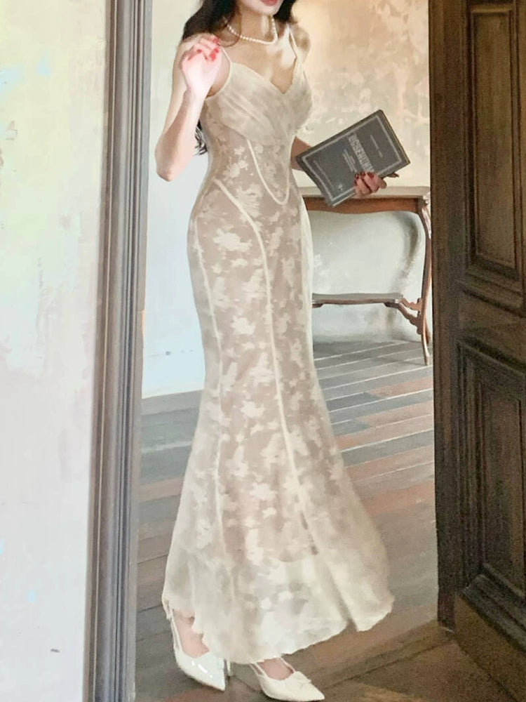 lace pleated suspender dress women's chiffon cardigan clothing suit   S6137