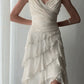 V-neck evening prom dress ruffled party dress      S6148