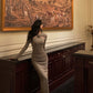 rose knitted dress for women evening party dress    S5524