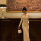 Knitted dress women new gentle style mermaid long party dress     S5595
