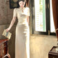 jacquard cheongsam women's retro evening dress   S5944
