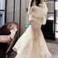 elegant rose lace mermaid party dress      S6145