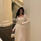 White long-sleeved dress for women long party dress    S5615