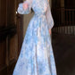 Chiffon printed dress women's seaside holiday long dress party dress     S6153