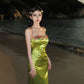 Green long dress women's summer long party dress    S5864