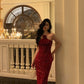 Banquet velvet sequined dress winter new sexy dress long party dress     S5697