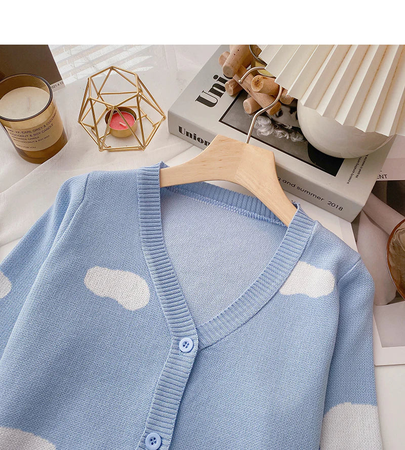 Design contrast color long sleeve knitted cardigan      S2527