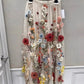 Spring and summer, new style, high waist, three-dimensional flower embroidered mesh skirt, long sweet skirt     S2549