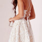 Homecoming Dress Lace Ivory Lace-up Short Prom Dress Party Dress     S3149