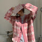 Argyle Pattern V-Neck Knitted Cardigan Sweater    S2792