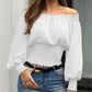 Hot Off Shoulder Autumn Chiffon Shirts Top Lady Women Long Sleeve Shirt Slim Casual Solid White Blouses     S2507