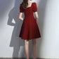 Simple Burgundy Short Prom Dress Burgundy Homecoming Dress    S2885