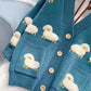 Cute sheep pattern sweater long sleeve sweater sweater coat spring and autumn clothing     S2516