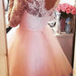 Long Sleeves Short Prom Tulle Homecoming Dresses with Appliques     S3291