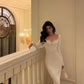 White diamond knitted dress for women long party dress     S5685