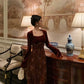 New style velvet splicing dress party dress    S5523