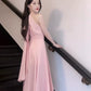 Pink sleeveless halter dress for women long dress    S5779