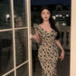 Ruffled V-neck floral dress for women new summer elegant long party dress      S5809
