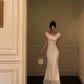 French style beautiful mesh dress summer new party dress      S5567