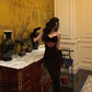 Red velvet suspender dress winter new banquet dress      S5677