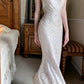 Silver evening dress luxury sequin dress birthday party dress    S5948