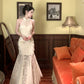 embroidered dress mermaid evening dress long party dress      S5973