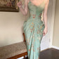 Retro green long party dress evening gown        S6006
