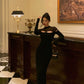 Black semi-transparent knitted dress new sexy party dress       S5680