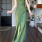 Green evening dress green birthday dress    S5933