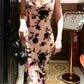 Retro flower dress for women suspender long dress       S6143