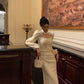 New Chinese cheongsam dress new gentle lantern sleeve party dress     S5695