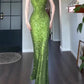 banquet evening dress Christmas outfit sequin green mermaid dress       S5772