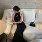 Black dress women's sexy long party dress     S5718