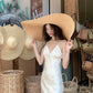 Satin backless holiday suspender dress women's summer long dress party dress    S5515